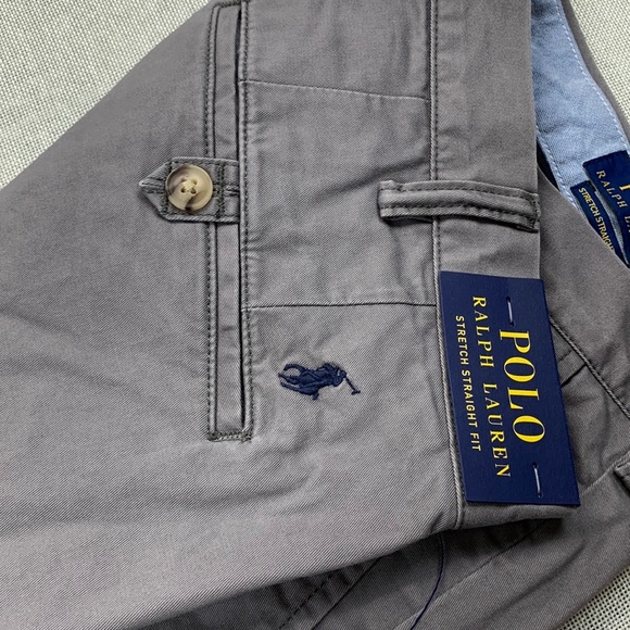 RALPH LAUREN Mens Gray Straight Leg Stretch Straight Fit Chino Pants 36 X 32 - Picture 3 of 10